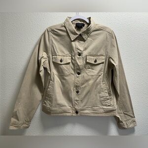 Pendleton Chino Twill Jacket Button Collared Pockets Oxford Tan Women's Medium